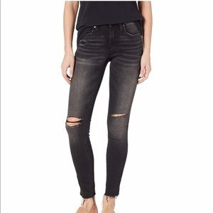 NWT Blank NYC The Bond High Rise Skinny Jeans 32 Superwoman Black Distressed